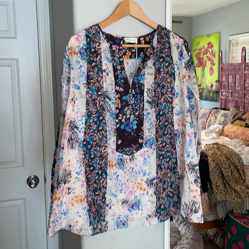 Megan Park Ella Patch Blouse Sz 1
